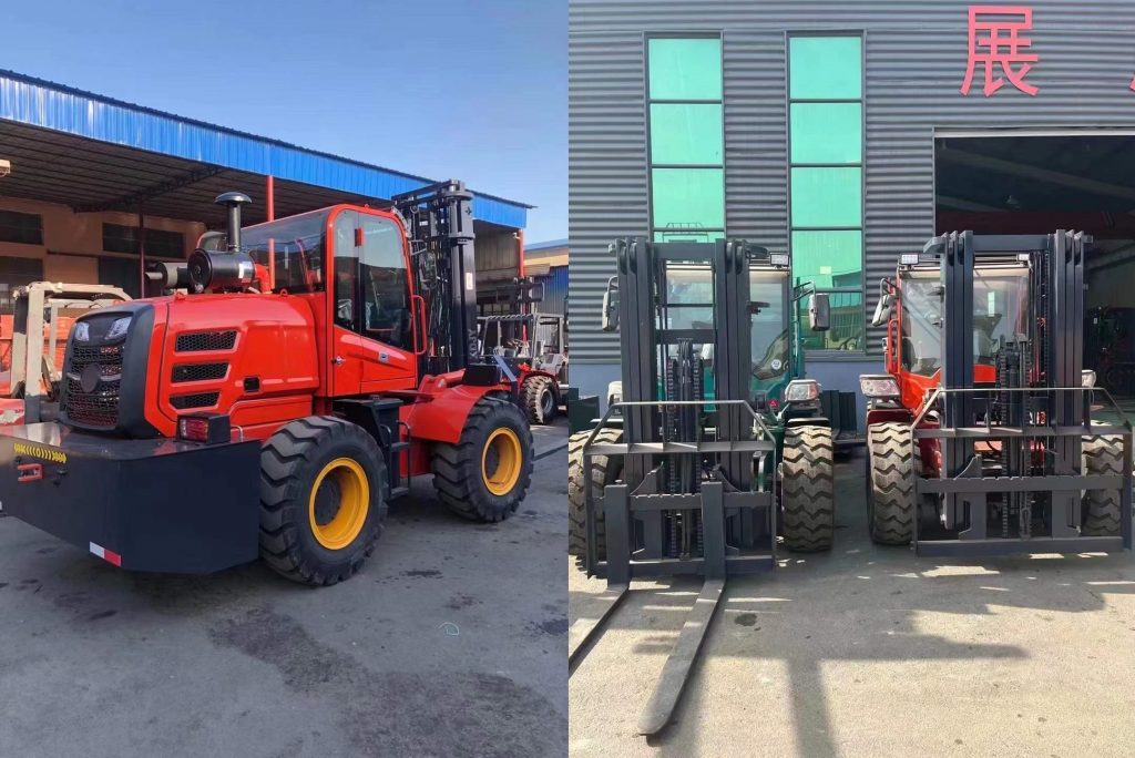The difference between articulated four-wheel drive forklift and loader