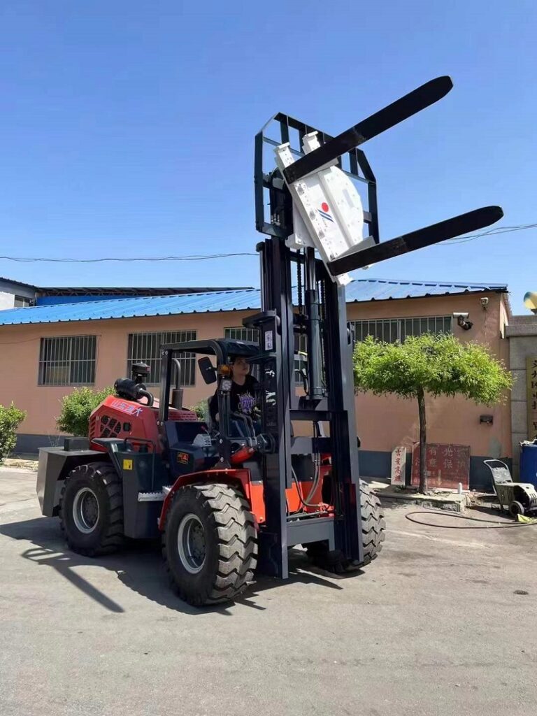Kaystar Rough Terrain Forklift Manufacturer Customizes Rotary Fork 4WD Rough Terrain Forklift for Dalian Smelter