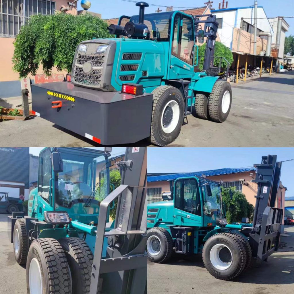 Kaystar Articulated four-wheel drive forklift with a load capacity of 6 tons, double front wheels