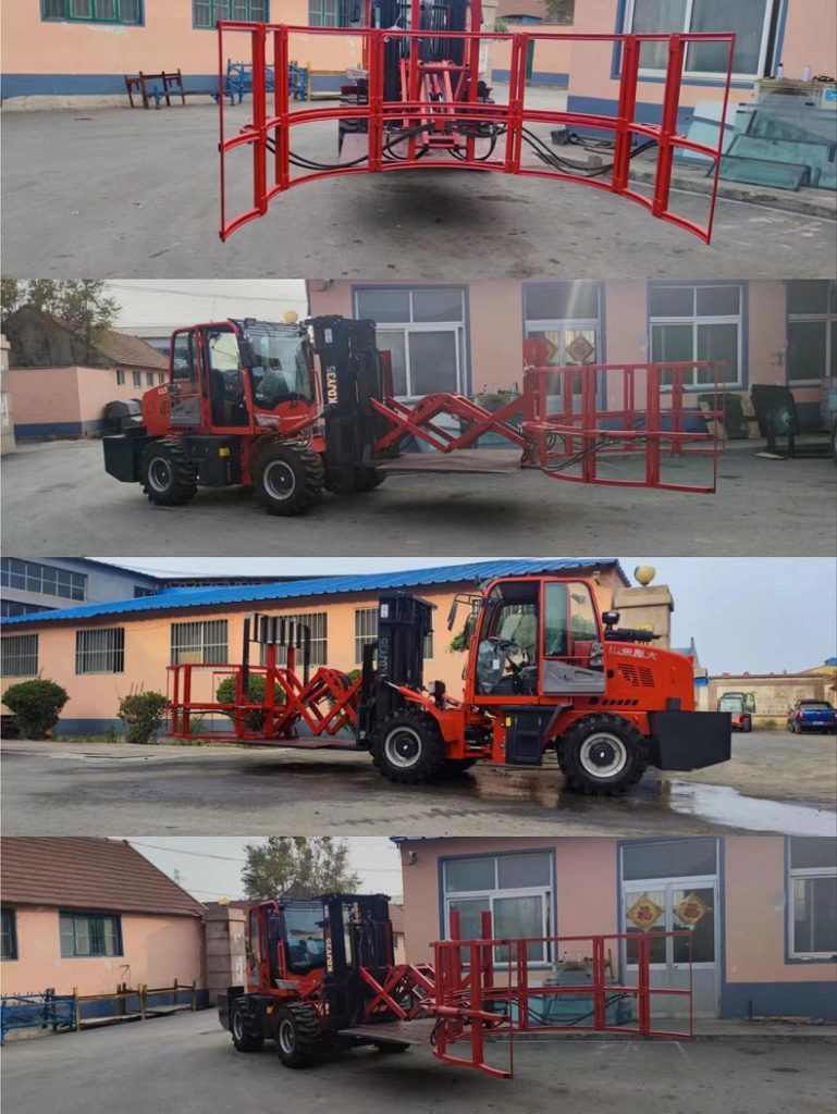 Multifunctional four-wheel drive forklift- Customized cylindrical holding clip