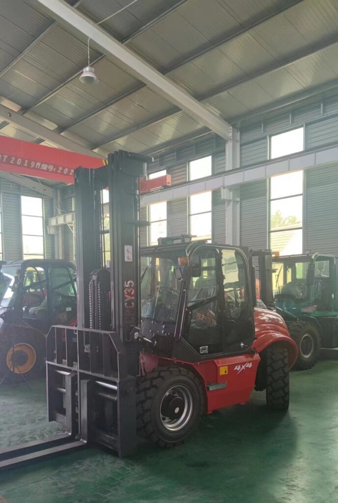 Kaystar Pioneer35A Compact and Rugged All-Terrain Forklift with 3.5-ton Load Capacity and 6m free lift mast
