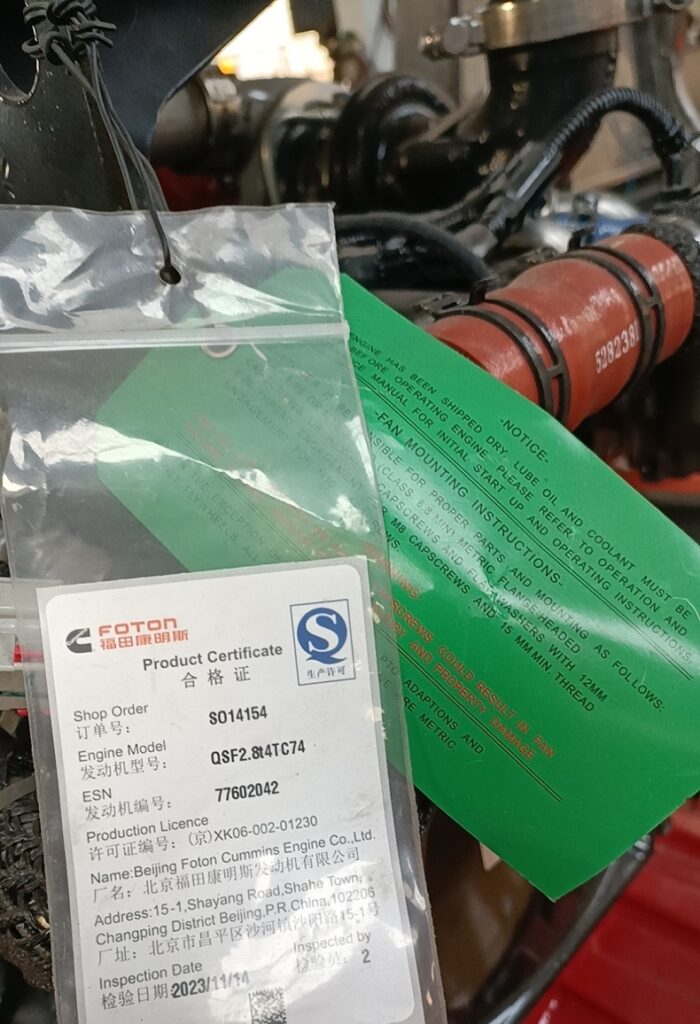 Forklift engine that meets US EPA-4 certification
