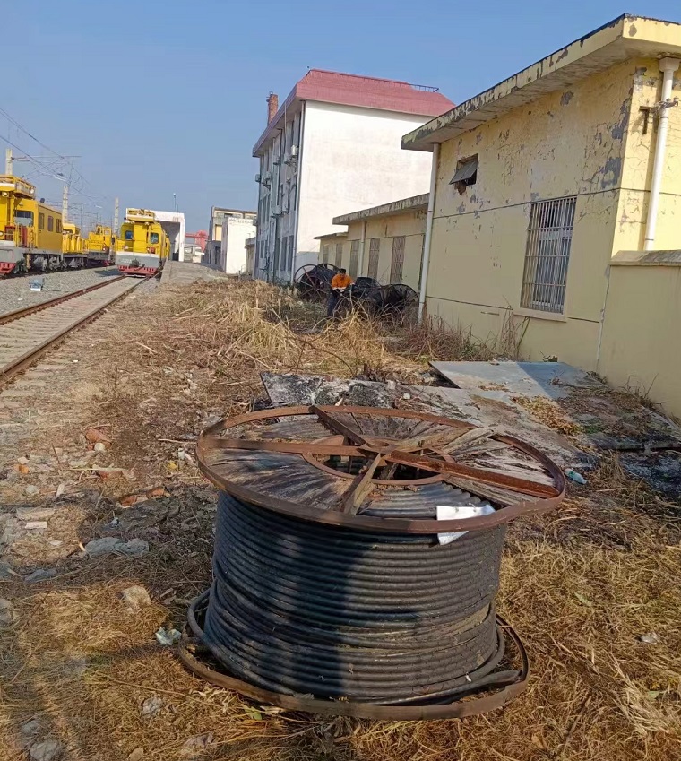 Goods on outdoor construction site