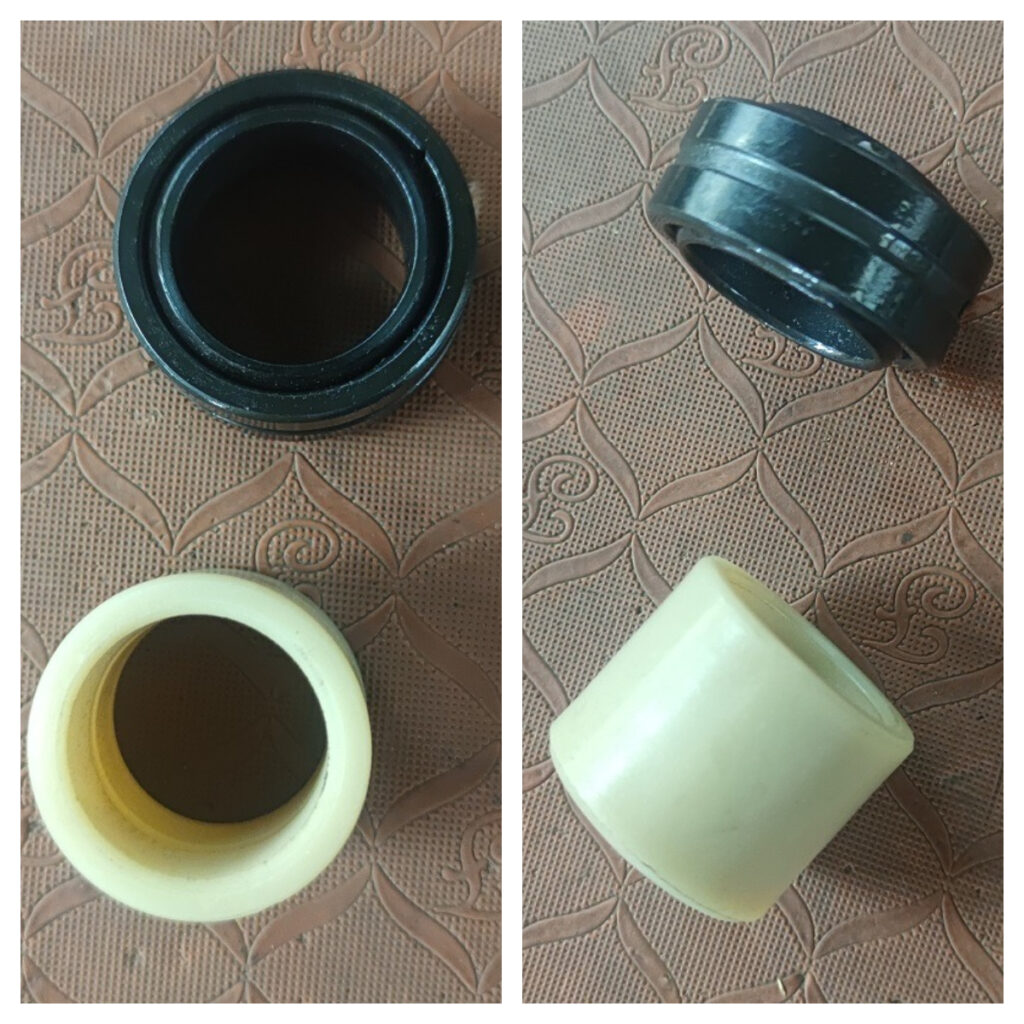 Which is more durable, spherical bearings or nylon sleeves?