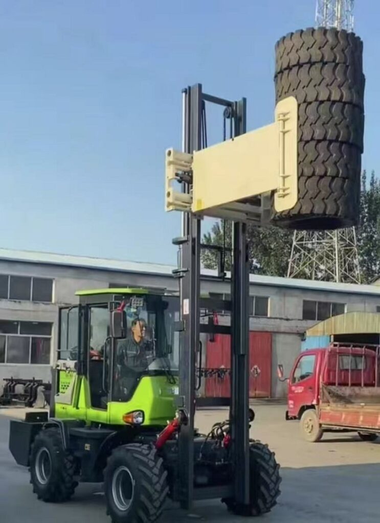 Specialized Forklift for Tire Handling