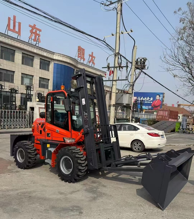 3.5 ton rear articulated forklift with wide-view mast


