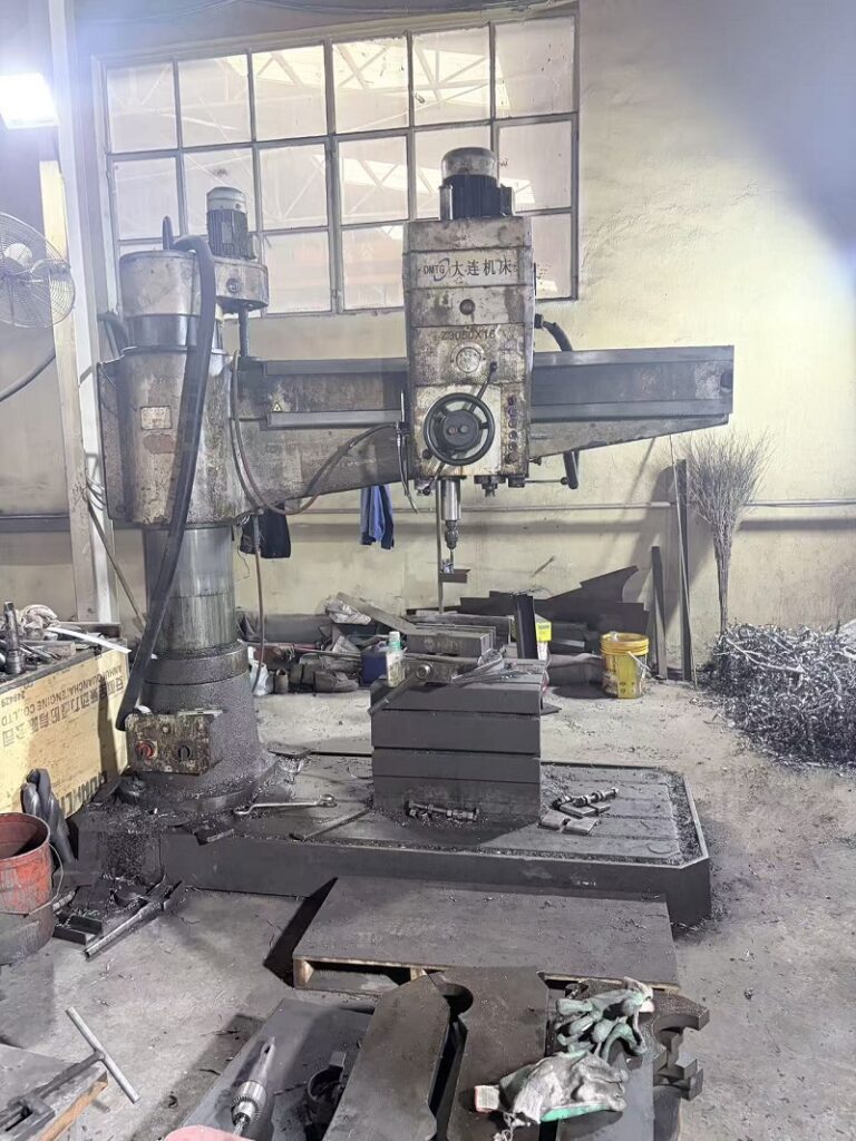 two industrial bench drilling machines for forklift precision hole processing