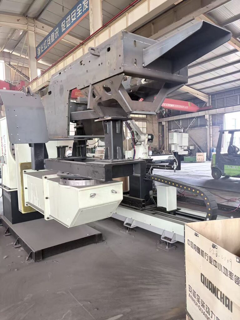 automatic laser welding robot working for forklift frame structure